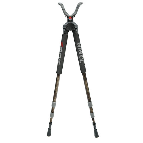 BOG Havoc Shooting Stick Bipod Camo gir deg stabilt og lett skytestøtte, perfekt for ambush-situasjoner med rask utplassering og 360 graders komfort.