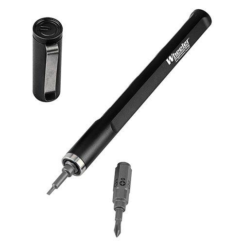 Wheeler Micro Multi-Driver Tool Pen har en komfortabel form, rommer 5 bits, har en aluminiumshåndtak og inkluderer en holder for 12 ekstra bits.