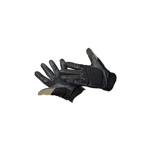 Caldwell Shooting Gloves er lette og pustende, med slitesterkt materiale som motvirker overoppheting. De har lærforsterkning for beskyttelse, elastisk passform for god grep og touch-sensitive fingertupper.