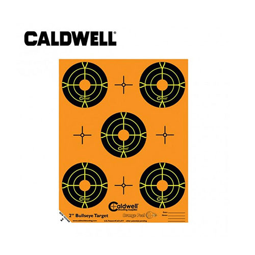 Caldwell Orange Peel® Targets gjør det enkelt å se treff med fargerike eksplosjoner, og hjelper deg å finne avvik fra målet med en klar svart og oransje design.