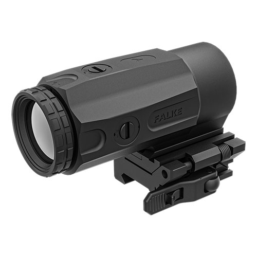 FALKE B5X er kompatibel med FALKE LE og andre holografiske sikter, har hurtigflip-feste, er tåke- og sjokksikker, og brukes av spesialstyrker.