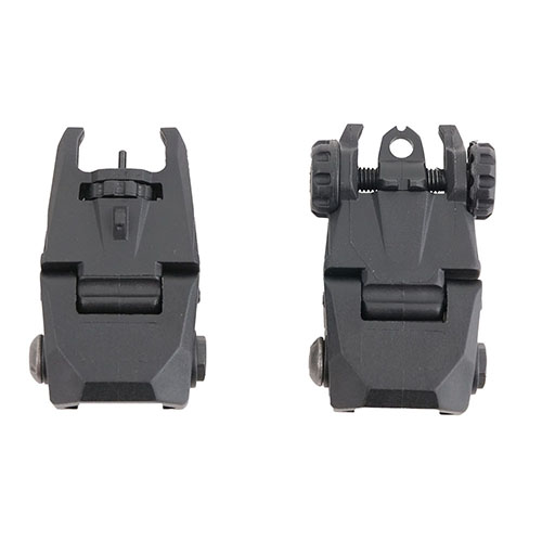 Scout AR-15 Flip-Up Sight Set er lett, holdbar og designet for Picatinny rails, med integrert sekundært siktesystem for backup selv når den er foldet.
