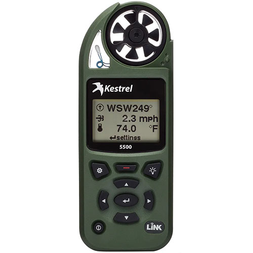 Kestrel 5500 Weather Meter gir presise målinger av miljøforhold, er robust, har avansert skjerm og kan kobles til smarttelefon for sanntidsdata.