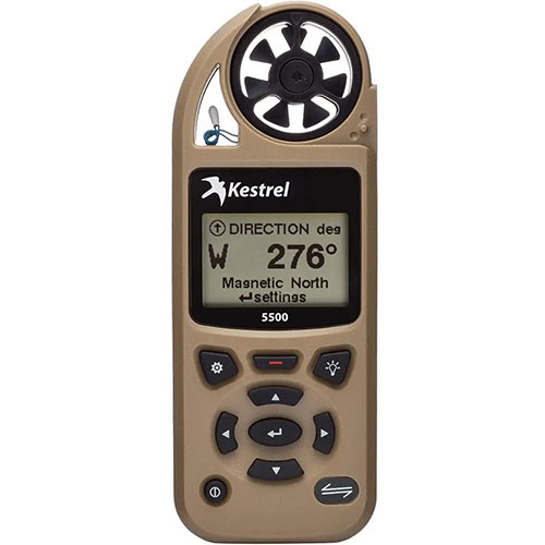 Kestrel 5500 Weather Meter gir presise målinger av værforhold, er robust og vanntett, har stor skjerm og kan kobles til mobilen for sanntidsdata.