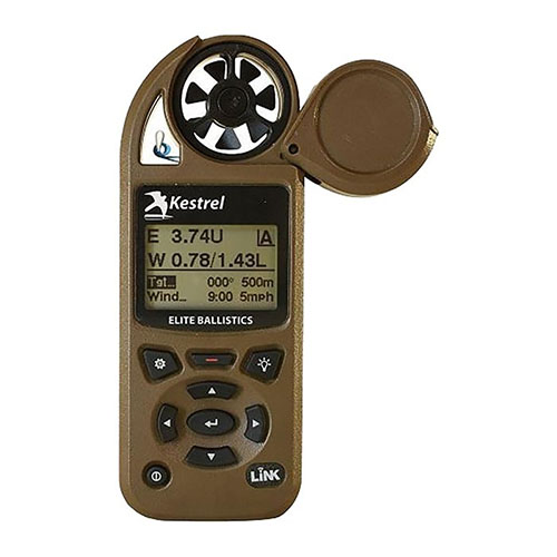 Kestrel 5700 Elite måler 15 miljøparametere, tilbyr Bluetooth LiNK, har høyoppløselig skjerm og tilgang til Litz-biblioteket for presise ballistiske beregninger.
