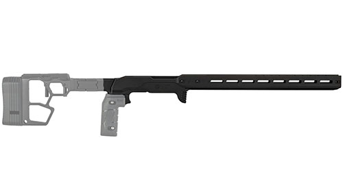 MDT ACC Premier GEN2 Chassis gir en solid plattform med 15" forend, ARCA-skinne for enkel montering, og presis V-Block bedding for bedre nøyaktighet.