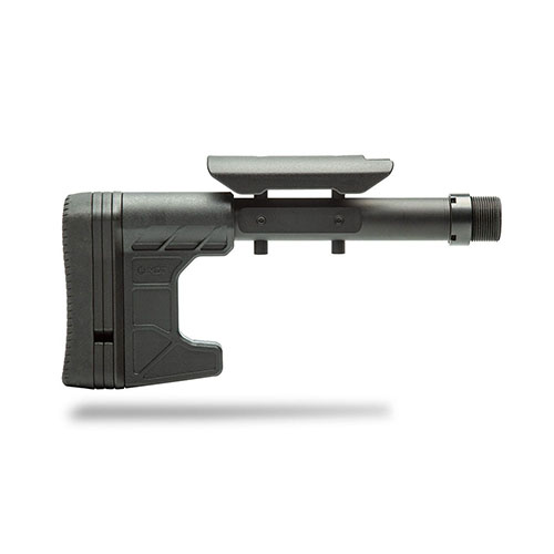 MDT Composite Carbine Stock er en holdbar og lett polymer kolbe med enkel justering, M-Lok spor, 4 LOP spacere og passer direkte til alle LSS Chassiser.