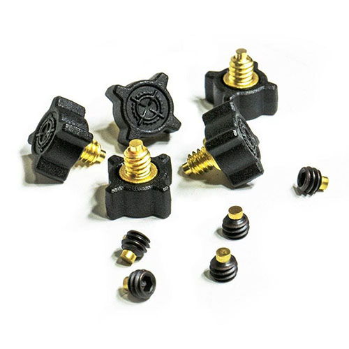 MDT Buttstock Set Screw / Wheel Knob Replacement Kit gir deg 5 sett med skruer og hjulknapper for å sikre optimal ytelse og pålitelighet på MDT Buttstocks.