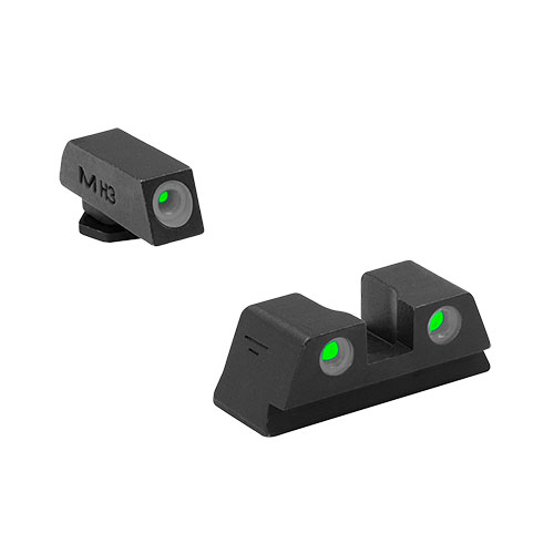 MEPRO Tru-Dot Fixed Sights gir optimal synlighet med lysende tritium i mørket, robust stål og vedlikeholdsfri design for enkel bruk døgnet rundt.