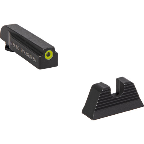 Mepro Evergreen™ gir superklare LED-opplyste sikter for både dag- og nattskyting, med 5 års pålitelig drift og høy treffsikkerhet for alle Glock-modeller.