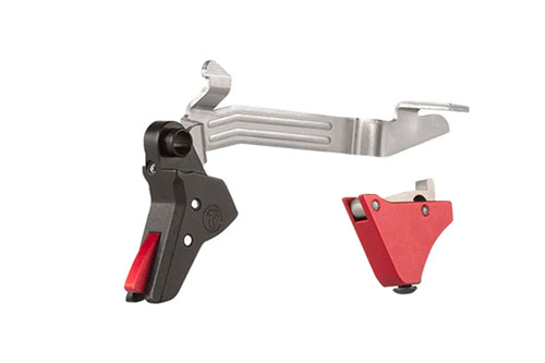 Timney Alpha Competition Trigger gir en lett 3 lb avtrekksvekt, enkel installasjon og pålitelighet, perfekt for Glock Gen 5-modeller som G17 og G19.