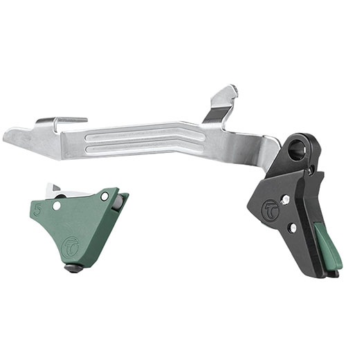 Timney Alpha Competition Trigger gir en lett 3 lb avtrekksvekt, enkel installasjon og pålitelighet, perfekt for Glock Gen 5 modeller.