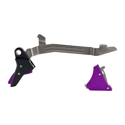 Timney Alpha Competition Trigger gir en lett 3 lb avtrekk med jevn opptrekk og skarp avtrekk, enkel å installere uten gunsmith, og pålitelighet for Glock.