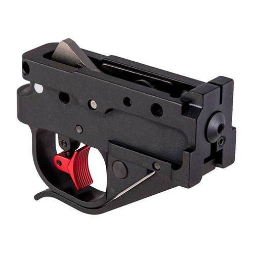 Timney Ruger 10/22 Calvin Elite Trigger Shoe Kit gir presisjon og enkel installasjon, med en lett og ren avtrekksvekt på 1,5-2 lbs og forsterket magasinutløser.