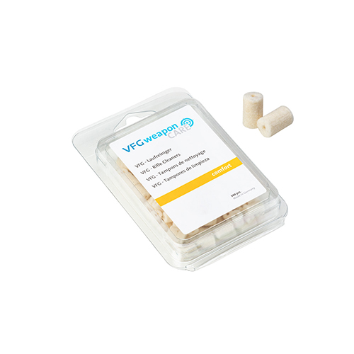 VFG COMFORT barrel cleaner for Cal. 4-4.5mm er ideell for lett rengjøring og oljing, leveres med 500 stk for effektiv vedlikehold av løpet.