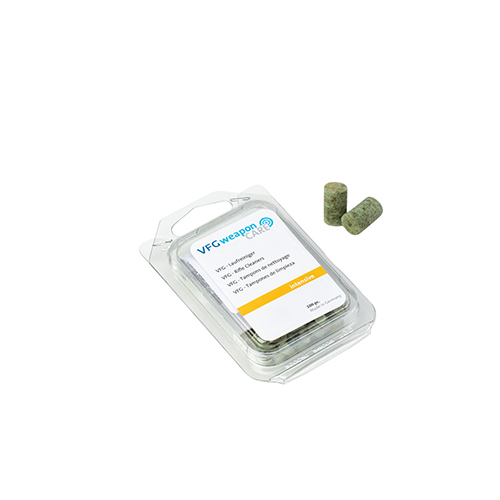 VFG INTENSIVE barrel cleaner gir 100 stk. for kaliber 4–4,5mm, kombinert med høy abrasivitet og elastisitet for effektiv rengjøring uten børster.