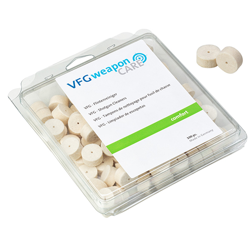 VFG COMFORT barrel cleaner for 20 Gauge er perfekt for lett rengjøring og oljing, med 100 stk. i pakken for enkel og effektiv vedlikehold av løpet.