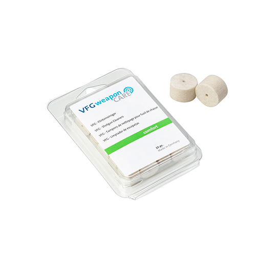 VFG COMFORT barrel cleaner for Cal. 12 Gauge er ideell for lett rengjøring og oljing. Inneholder 25 stk. for effektiv vedlikehold av løpet.