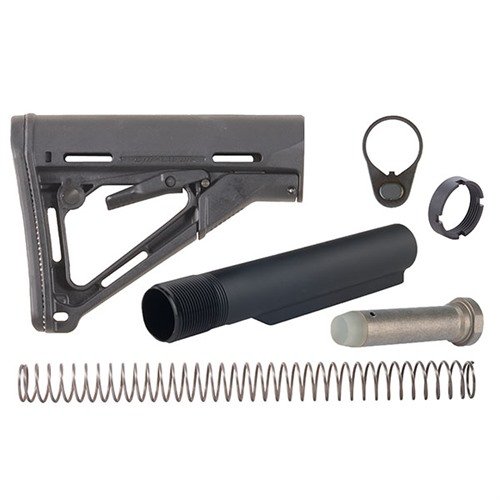 Brownells AR-15 CTR Stock Assy gir en solid og justerbar løsning med friksjonslås, komfortabel gummibakplate og flere slingalternativer for maksimal ytelse.