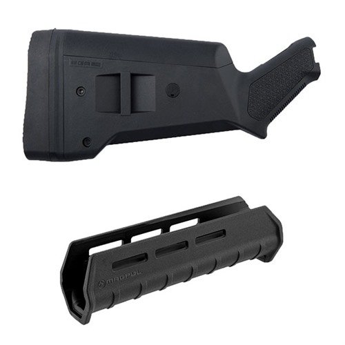 MOSSBERG 500 SGA BUTTSTOCK & M-LOK FOREND KIT gir tilpasningsdyktighet og lettvektsdesign for 500/590/590A1 12-gauge hagler med M-LOK festepunkter.