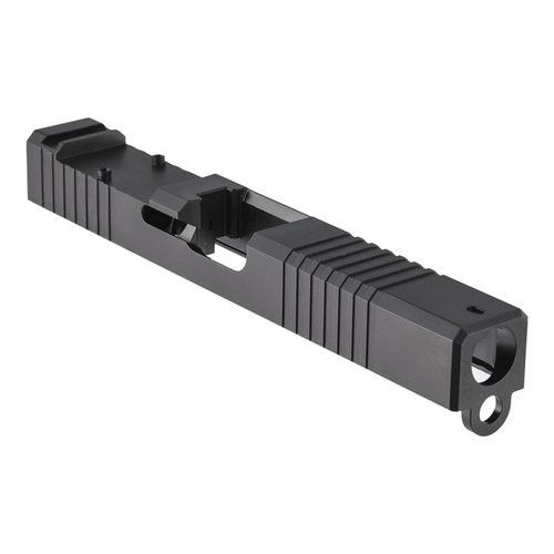 RMR Slide for Glock® 17 Gen3 har unike front serrasjoner, RMR-monteringsspor, og kan fås med vindu for bedre luftstrøm og kjøling av løpet.