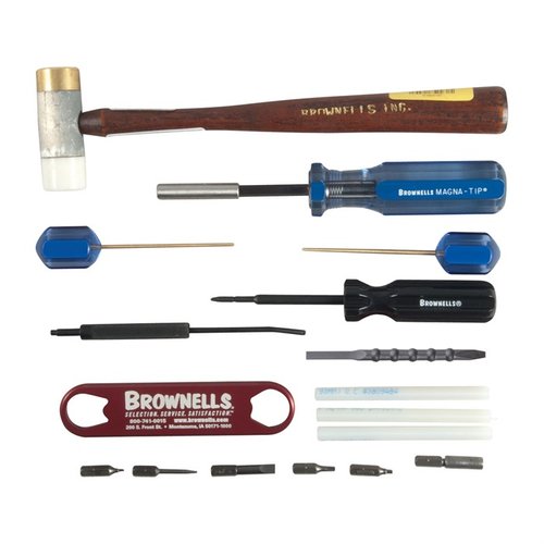 Oppgrader din Field Tool Kit med 15 nødvendige verktøy for montering, demontering og vedlikehold av 1911-pistoler med Brownells Armorer's Add-On Pak.