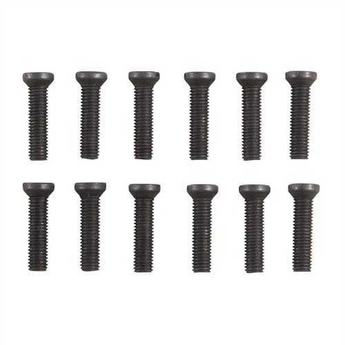 SIGHT BASE SCREW KIT fra Brownells inneholder 12 slotted-head skruer i høykvalitets stål, perfekt for alle monteringsjobber av kikkertsikter og jernsikter.