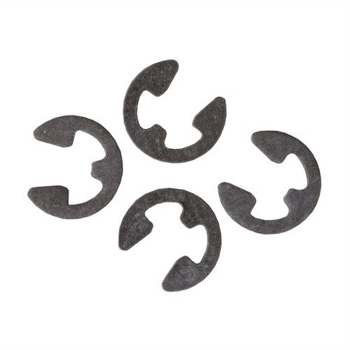 E-Clip for Anti-Walk Pin fra Brownells er laget av stål, holder pinnen på plass i rammen og leveres i pakker med fire, perfekt for pålitelig ytelse.