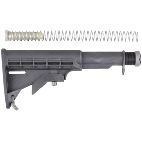 AR-15 COLLAPSIBLE STOCK gir seks posisjoner for lengdejustering, laget av slitesterk nylon, enkel installasjon og passer til standard AR-15, perfekt for ulike skyttere.