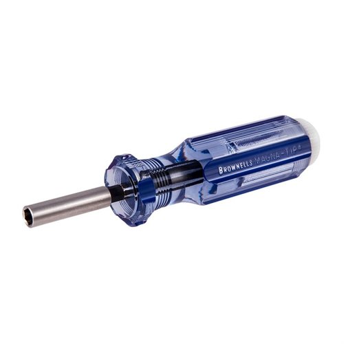 Brownells Pistol Screwdriver Set for Ruger® Mark IV tilbyr presise MAGNA-TIP® bits, holdbar konstruksjon og kompakt design for effektiv vedlikehold av pistolen.