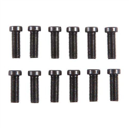 SIGHT BASE SCREW KIT gir deg 12 slotted-head skruer i høyfast stål, ideell for montering av kikkertsikter og jernsikter, sparer tid og penger.