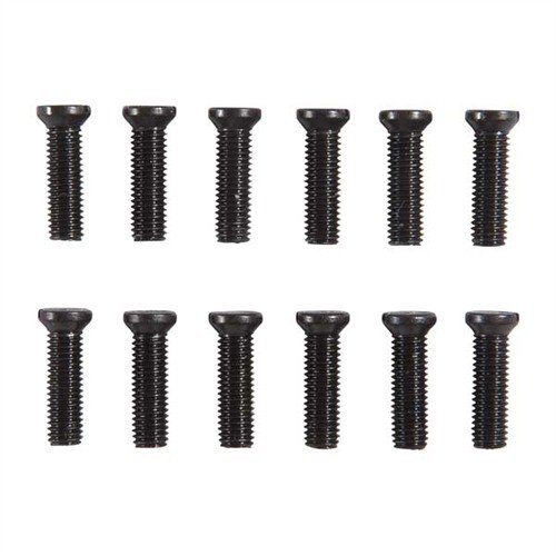 SIGHT BASE SCREW KIT tilbyr 12 slotted-head skruer i høyfast stål, perfekt for alle monteringsjobber av sikter og kikkertsikter, med betydelig kostnadsbesparelse.