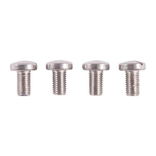 1911 standard stock screws i rustfritt stål, laget etter originale fabrikkspesifikasjoner for enkel utskifting; perfekte for både blued og rustfrie våpen.