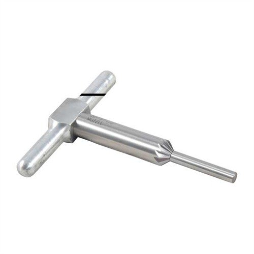 45° chamfering cutter for rene rifler og håndvåpen, gir raskere fylling av kammer på revolvere og ren utgang for prosjektiler.