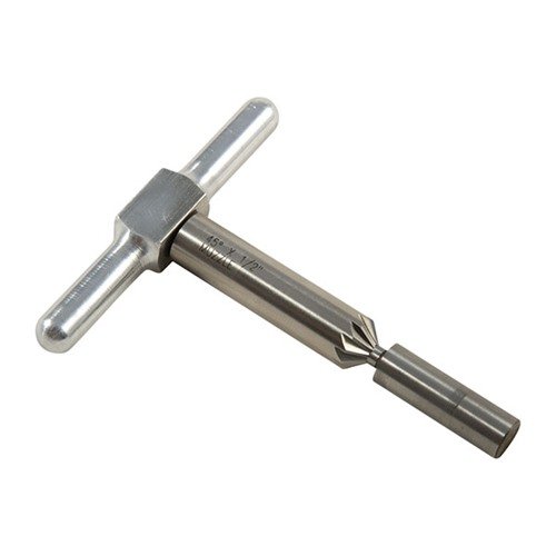 45° chamfering cutter bryter skarpe kanter på rifle- og pistolmunninger, noe som gir raskere fylling av revolver-sylindere for effektiv omlasting.