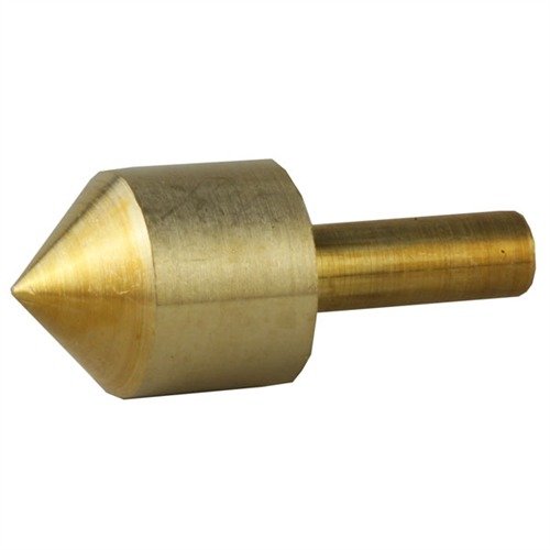 Poler chamfers og lap skarpe kanter med 45° Brass Muzzle Lap fra Brownells, som forbedrer presisjon og holder poleringsgrit godt uten slitasje.