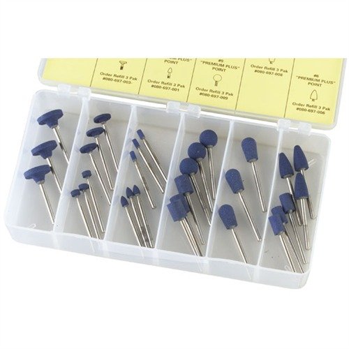Premium Grinding Point Kit fra Brownells tilbyr de beste slipestener for en jevn overflate på metall, med langvarige og slitesterke punkter for profesjonell bruk.