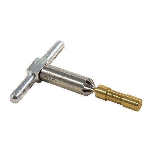 45° chamfering cutter for rifler og håndvåpen bryter skarpe kanter for ren kuleutgang og raskere fylling av revolver sylindere.