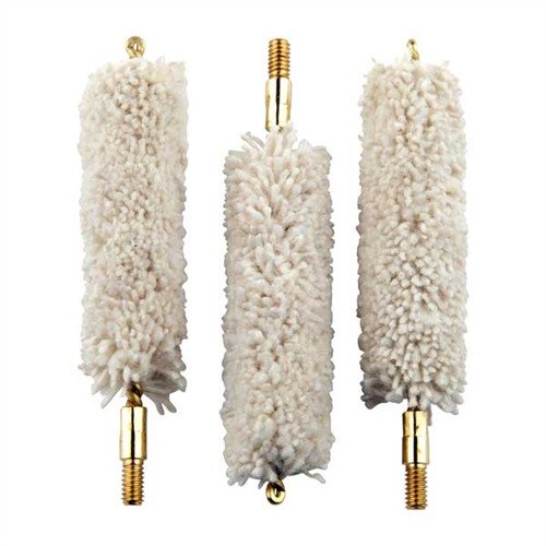 COTTON BORE MOPS fra BROWNELLS er laget av 100% naturlig bomull som effektivt absorberer rengjøringsmidler og olje, og fjerner løsnet pulverfoul.