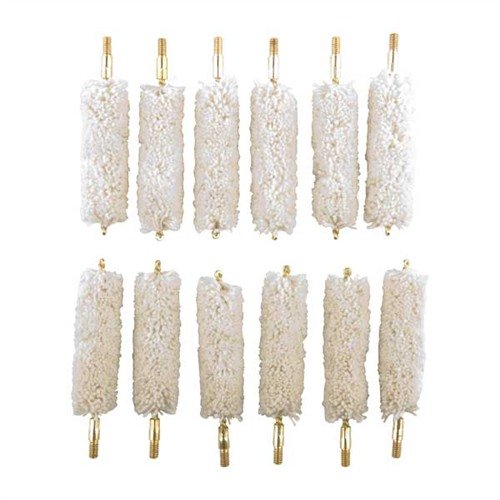 COTTON BORE MOPS fra BROWNELLS er laget av 100% bomull som effektivt suger opp rengjøringsmidler og olje, og fjerner løst pulver med sin naturlige skrubbing.