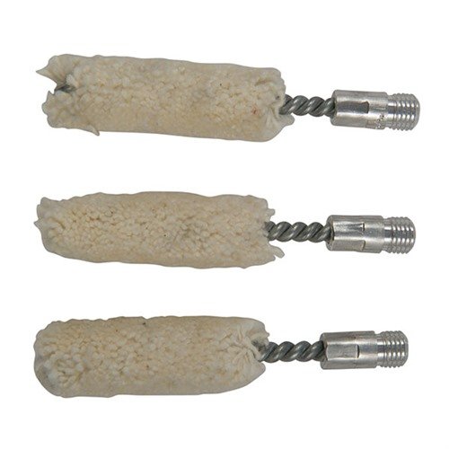 COTTON BORE MOPS fra BROWNELLS er laget av 100% bomull, perfekt for å absorbere rengjøringsmidler og olje, og fjerner effektivt pulverrester.