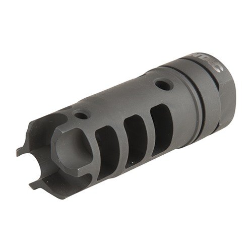 LANTAC Dragon Muzzle Brake reduserer rekyl og oppdrift, noe som gir raskere og mer presise skudd, laget av slitesterkt stål med nitride finish.