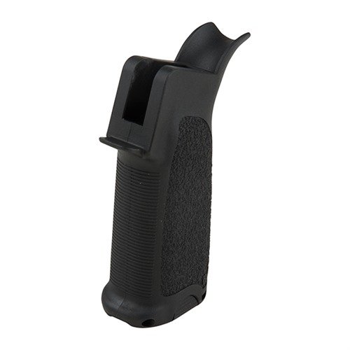 AR-15 MOD-3 GUNFIGHTER GRIP gir forbedret kontroll med ergonomisk design, vanntett rom for småting og modulære triggerguard-insert for tilpasning.