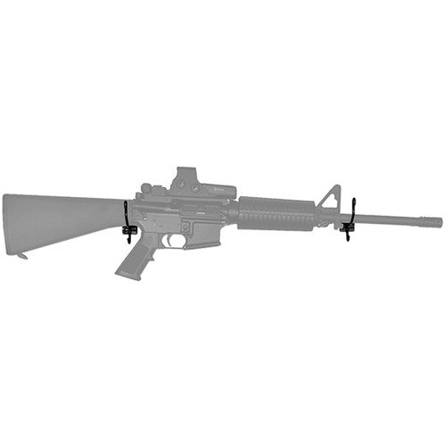 Slatwall Gun Cradles gir en attraktiv visning av lange våpen, støtter dem trygt mot veggen og har en vinylbelegg for beskyttelse mot riper.