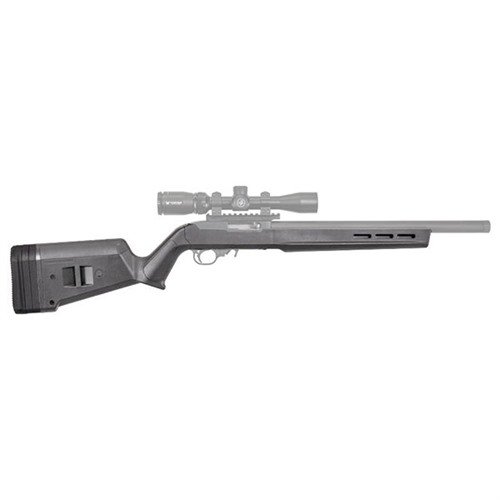 RUGER 10/22 Hunter X-22 justerbar stokk fra MAGPUL tilbyr styrke, ergonomisk design, justerbar LOP, og M-LOK kompatibilitet for ekstra tilbehør.