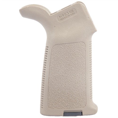 Magpul MOE grep gir en solid og komfortabel grepopplevelse med høy slagfast polymer, dype spor og kurvet beavertail for bedre kontroll under skyting.