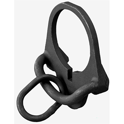 Magpul ASAP Sling Adapter gir 180° fri bevegelse for raskt våpenskifte mellom skuldrene, og passer både mil-spec og kommersielle M4-type kolber.