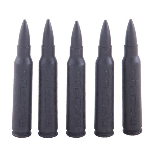.223/5.56 DUMMY ROUNDS fra MAGPUL lar deg trygt teste matefunksjon og tørrtrening uten fare for utilsiktet avfyring, laget av korrosjonsbestandig polymer.