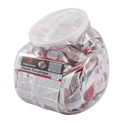 RADIANS FOAM EAR PLUGS gir effektiv hørselbeskyttelse med NRR 32, er engangs og komfortable, perfekte for skyting og støyende miljøer.