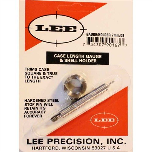 CASE LENGTH GAUGES fra LEE PRECISION gir en presis og enkel måte å trimme til lengde og kvadrere hylsemunnen. Brukes med Cutter og Lock Stud.